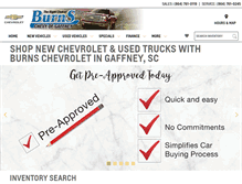 Tablet Screenshot of burnschevyofgaffney.com